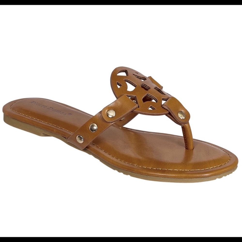 Pierre Dumas Tan Flat Sandal New
